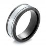 Black Tungsten Ring - Three-Quarter View -  104020 - Thumbnail