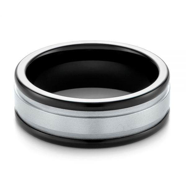 Black Tungsten Ring - Flat View -  104020