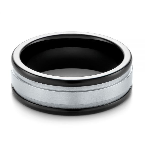 Black Tungsten Ring - Flat View - 104020