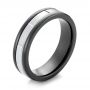 Black Tungsten Wedding Ring - Three-Quarter View -  103925 - Thumbnail