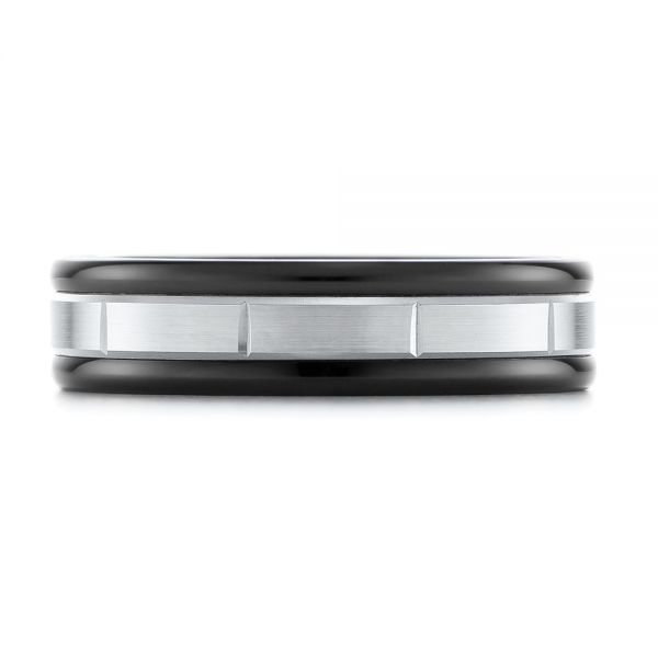 Black Tungsten Wedding Ring - Top View - 103925