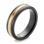 Black Tungsten Wedding Ring - Three-Quarter View -  103923 - Thumbnail