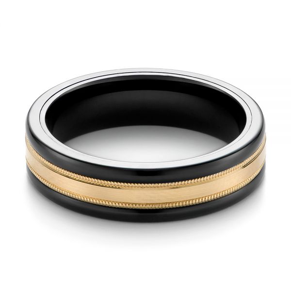 Black Tungsten Wedding Ring - Flat View -  103923
