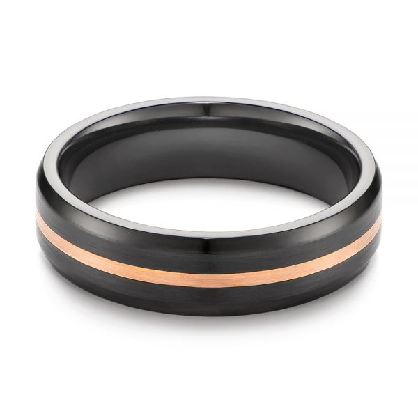 Black Zirconium Men's Wedding Ring - Flat View -  105890