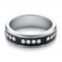 Black And White Tungsten Men's Wedding Band - Flat View -  103880 - Thumbnail