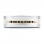 Tungsten And Silver Inlay Black Diamond Men's Wedding Band - Top View -  102686 - Thumbnail