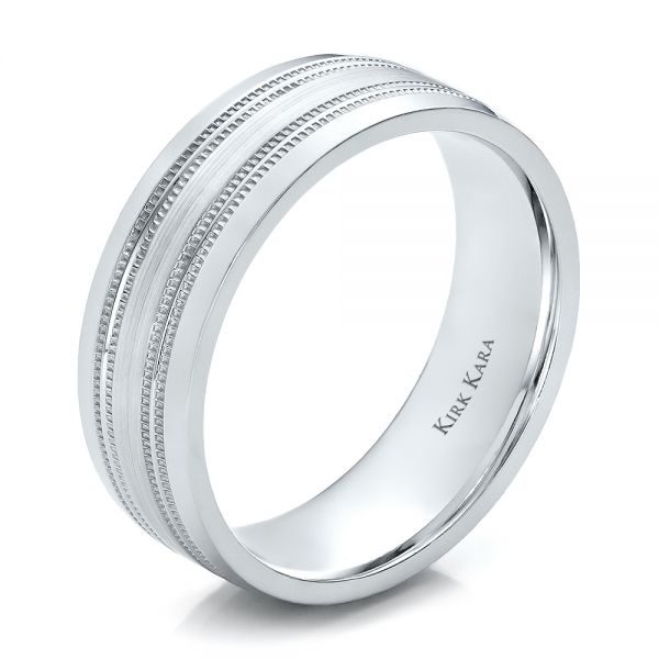 Brushed Finish Men's Wedding Band - Kirk Kara - Image
