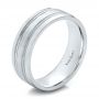 18k White Gold Brushed Finish Men's Wedding Band - Kirk Kara - Three-Quarter View -  100670 - Thumbnail