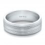 18k White Gold Brushed Finish Men's Wedding Band - Kirk Kara - Flat View -  100670 - Thumbnail