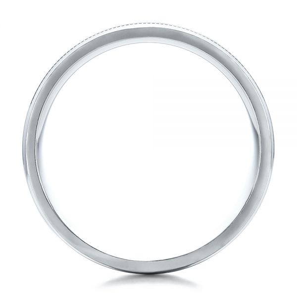 18k White Gold Brushed Finish Men's Wedding Band - Kirk Kara - Front View -  100670