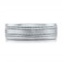 18k White Gold Brushed Finish Men's Wedding Band - Kirk Kara - Top View -  100670 - Thumbnail