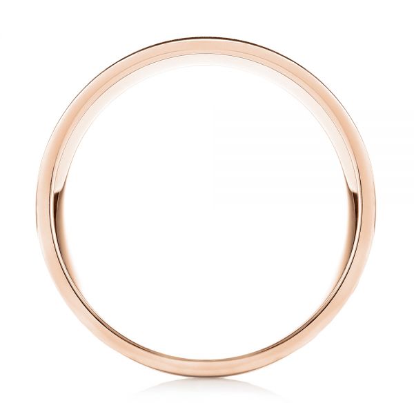 18k Rose Gold 18k Rose Gold Brushed Men's Wedding Band - Front View -  103021