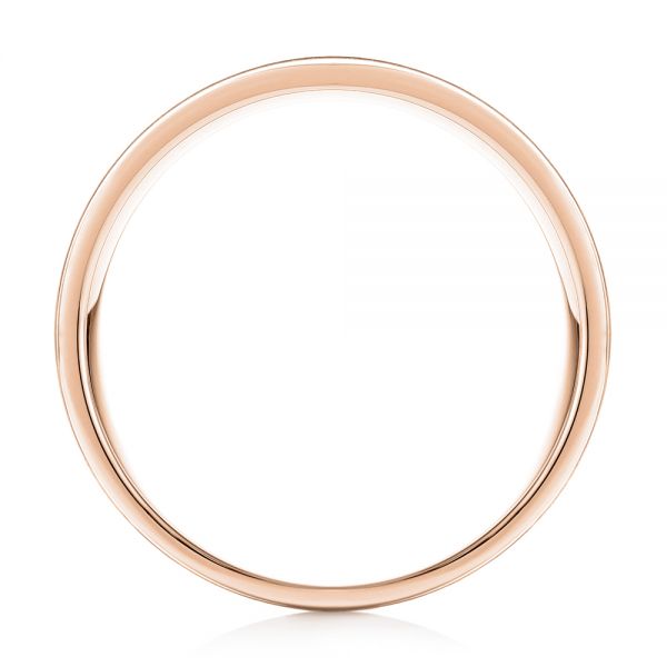 18k Rose Gold 18k Rose Gold Brushed Men's Wedding Band - Front View -  103026