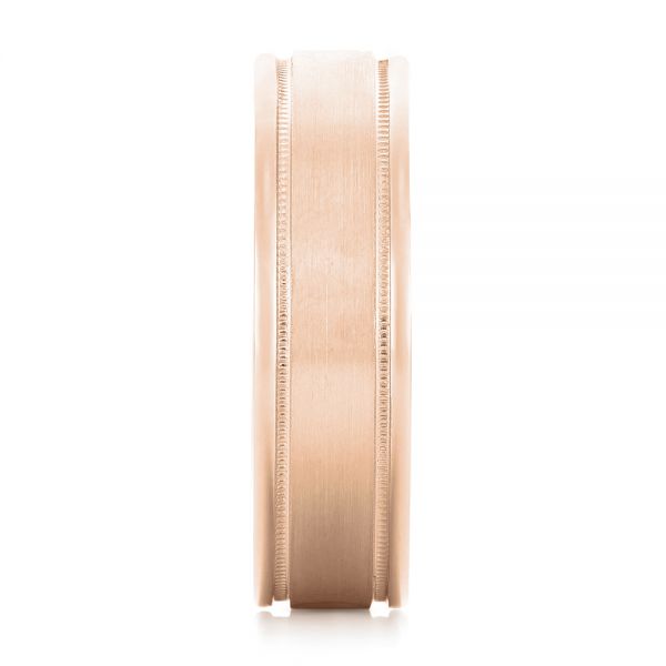 14k Rose Gold 14k Rose Gold Brushed Men's Wedding Band - Side View -  103026