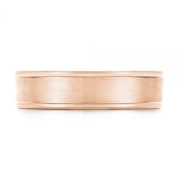 18k Rose Gold 18k Rose Gold Brushed Men's Wedding Band - Top View -  103021