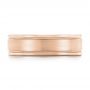 18k Rose Gold 18k Rose Gold Brushed Men's Wedding Band - Top View -  103026 - Thumbnail