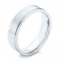 18k White Gold 18k White Gold Brushed Men's Wedding Band - Three-Quarter View -  103021 - Thumbnail