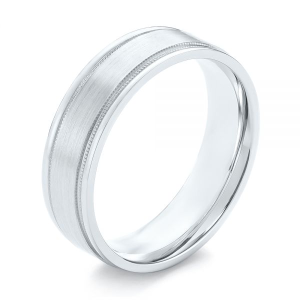  Platinum Platinum Brushed Men's Wedding Band - Three-Quarter View -  103026