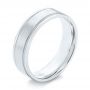 18k White Gold 18k White Gold Brushed Men's Wedding Band - Three-Quarter View -  103026 - Thumbnail