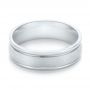 18k White Gold 18k White Gold Brushed Men's Wedding Band - Flat View -  103026 - Thumbnail