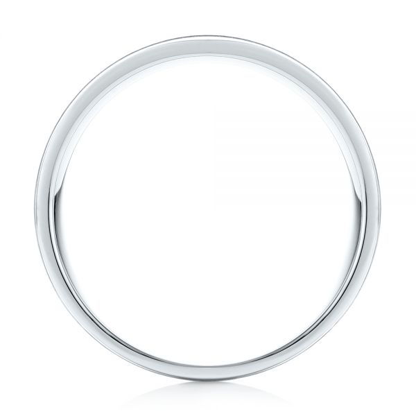 14k White Gold Brushed Men's Wedding Band - Front View - 103026