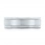 14k White Gold Brushed Men's Wedding Band - Top View -  103026 - Thumbnail