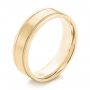 14k Yellow Gold 14k Yellow Gold Brushed Men's Wedding Band - Three-Quarter View -  103026 - Thumbnail