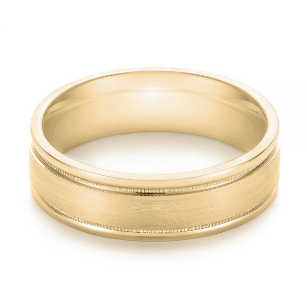 14k Yellow Gold 14k Yellow Gold Brushed Men's Wedding Band - Flat View -  103026