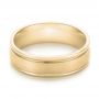 18k Yellow Gold 18k Yellow Gold Brushed Men's Wedding Band - Flat View -  103026 - Thumbnail