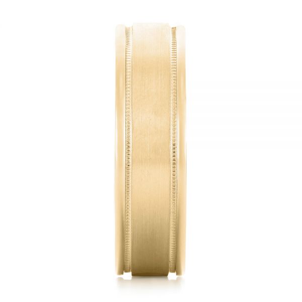 14k Yellow Gold 14k Yellow Gold Brushed Men's Wedding Band - Side View - 103026