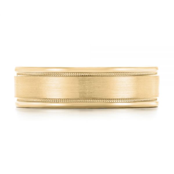 14k Yellow Gold 14k Yellow Gold Brushed Men's Wedding Band - Top View - 103026