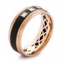 Carbon Fiber Diamond Wedding Band - Three-Quarter View -  103864 - Thumbnail