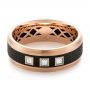 Carbon Fiber Diamond Wedding Band - Flat View -  103864 - Thumbnail