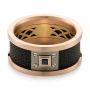 Carbon Fiber Inlay Blue Sapphire Wedding Band - Flat View -  103859 - Thumbnail