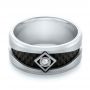 Carbon Fiber Inlay Wedding Band - Flat View -  103841 - Thumbnail