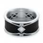 Carbon Fiber Inlay Diamond Wedding Band - Flat View -  103858 - Thumbnail