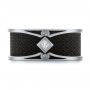Carbon Fiber Inlay Diamond Wedding Band - Top View -  103858 - Thumbnail