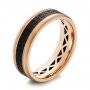 Carbon Fiber Inlay Wedding Band - Three-Quarter View -  103847 - Thumbnail