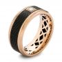 Carbon Fiber Inlay Wedding Band - Three-Quarter View -  103853 - Thumbnail