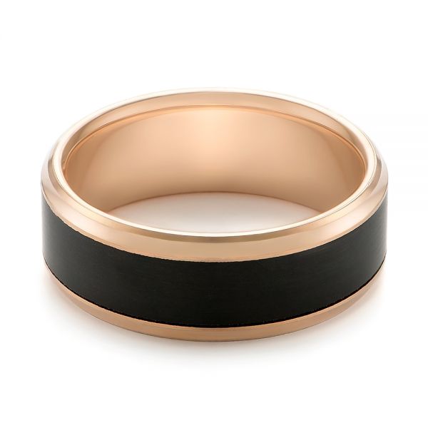 Carbon Fiber Inlay Wedding Band - Flat View -  103849