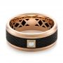 Carbon Fiber Inlay Wedding Band - Flat View -  103853 - Thumbnail