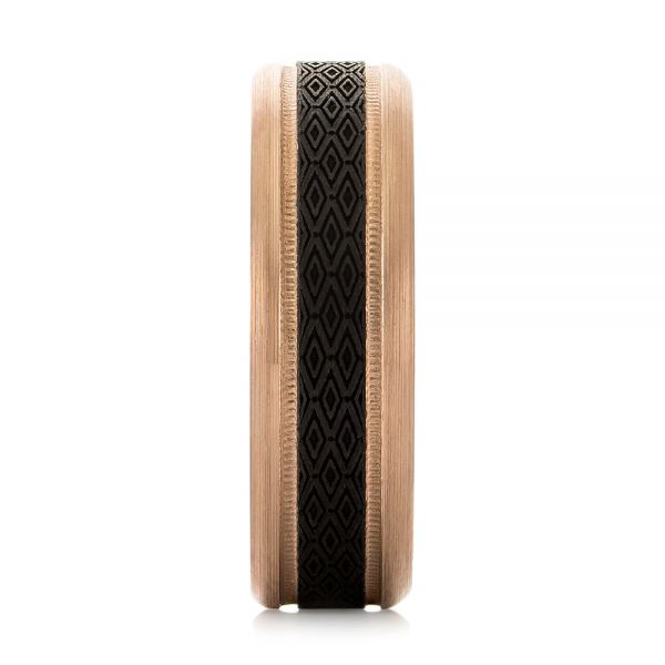 Carbon Fiber Inlay Wedding Band - Side View - 103847