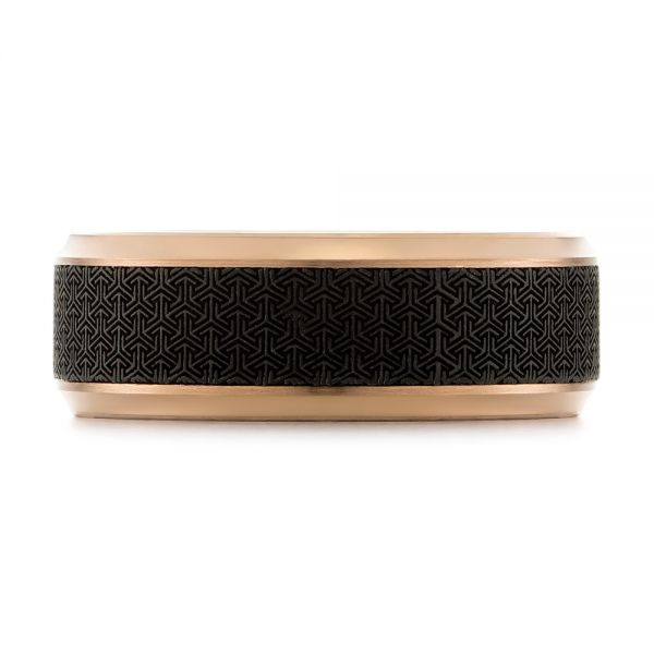 Carbon Fiber Inlay Wedding Band - Top View -  103846