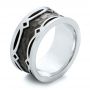 Carbon Fiber Inlay Wedding Band - Three-Quarter View -  103856 - Thumbnail