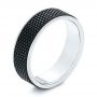Carbon Fiber Inlay Wedding Band - Three-Quarter View -  105527 - Thumbnail