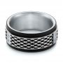 Carbon Fiber Inlay Wedding Band - Flat View -  103845 - Thumbnail