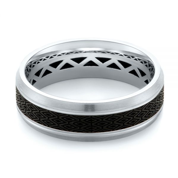 Carbon Fiber Inlay Wedding Band - Flat View - 103850