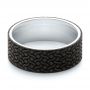 Carbon Fiber Inlay Wedding Band - Flat View -  103851 - Thumbnail