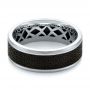 Carbon Fiber Inlay Wedding Band - Flat View -  103855 - Thumbnail