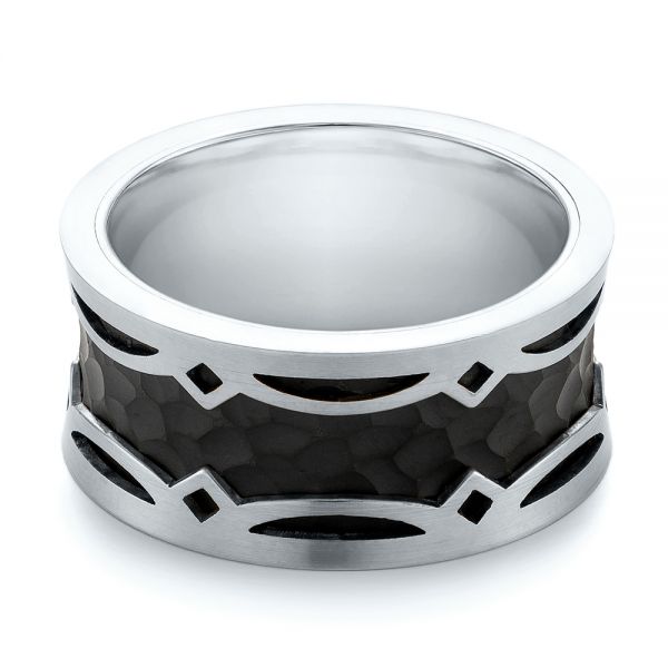 Carbon Fiber Inlay Wedding Band #103856 - Seattle Bellevue | Joseph Jewelry